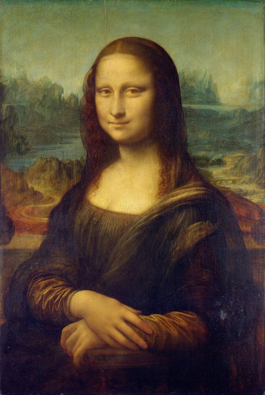 La Joconde de Léonard de Vinci, le portrait de la Renaissance et son sfumato, reproduite à l’huile peinte à la main sur toile