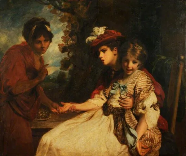 A Fortune-Teller (1777) by Joshua Reynolds — original painting reproduced as a hand-painted oil on canvas