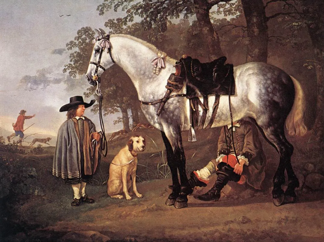 A Grey Horse in a Landscape — Aelbert Cuyp