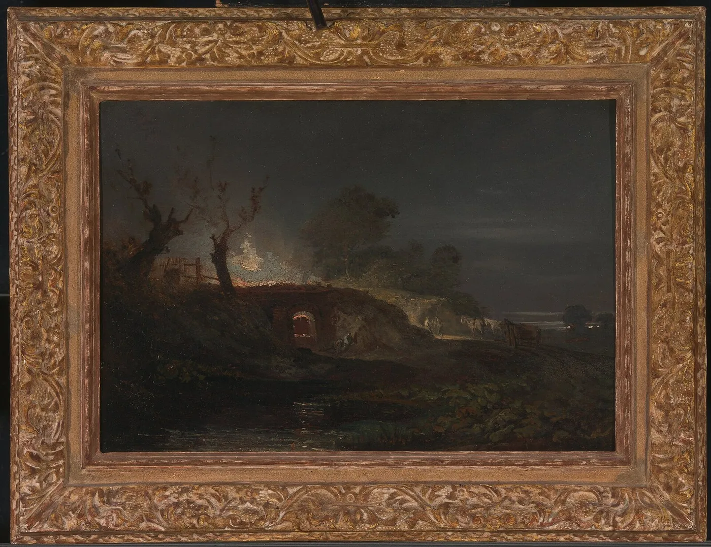 A Limekiln, Possibly at Briton Ferry in South Wales (1797) by J. M. W. Turner — original painting reproduced as a hand-painted oil on canvas