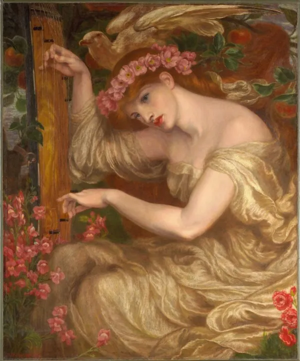 A Sea-Spell (1877) by Dante Gabriel Rossetti — original painting reproduced as a hand-painted oil on canvas