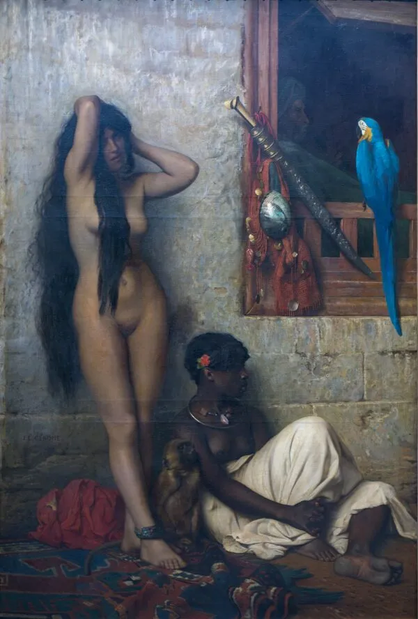A vendre, esclaves au Caire (1873) by Jean-Léon Gérôme — original painting reproduced as a hand-painted oil on canvas