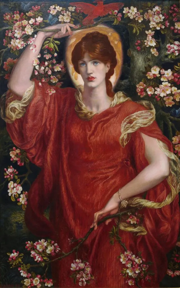 A Vision of Fiammetta (1878) by Dante Gabriel Rossetti — original painting reproduced as a hand-painted oil on canvas