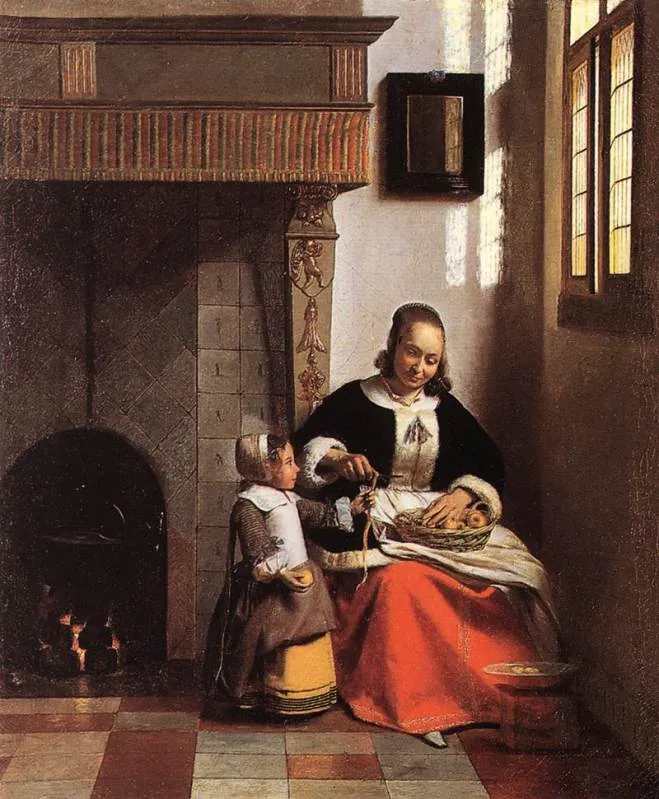A Woman Peeling Apples — Pieter de Hooch