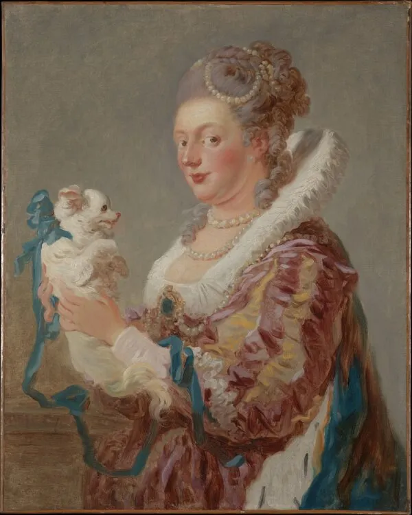A Woman with a Dog (1769) by Jean-Honoré Fragonard — original painting reproduced as a hand-painted oil on canvas