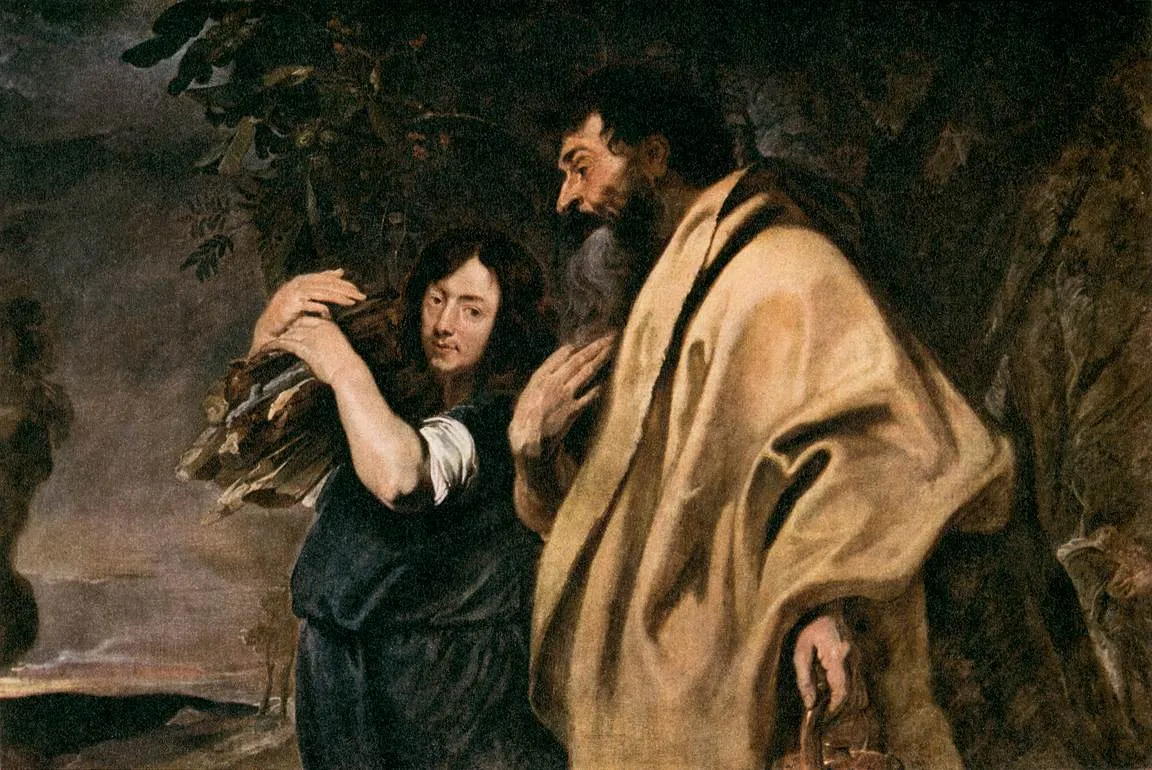 Abraham and Isaac (1619) by Anthony van Dyck — original painting reproduced as a hand-painted oil on canvas