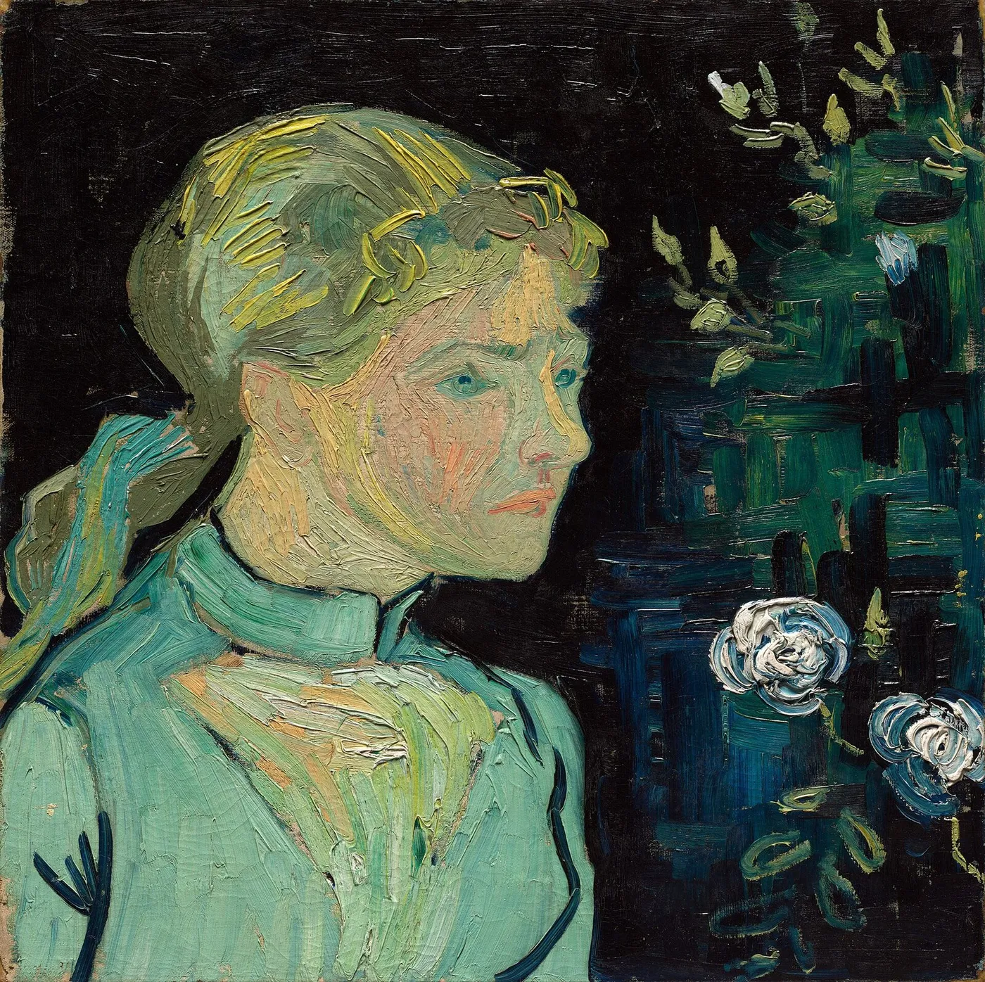 Adeline Ravoux (1890) by Vincent van Gogh — original painting reproduced as a hand-painted oil on canvas