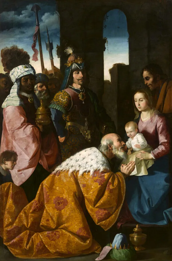 Adoration of the Magi (1638) by Francisco de Zurbarán — original painting reproduced as a hand-painted oil on canvas