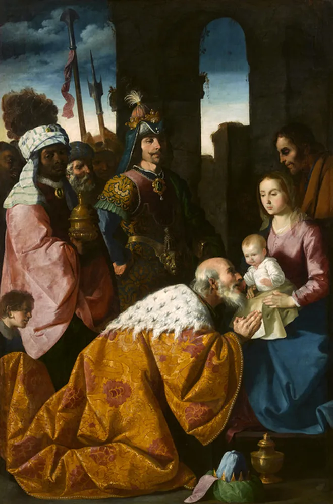 Adoration of the Magi (1638) by Francisco de Zurbarán — original painting reproduced as a hand-painted oil on canvas