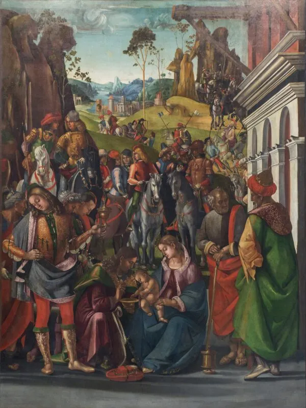 Adoration of the Magi (1500) by Luca Signorelli — original painting reproduced as a hand-painted oil on canvas