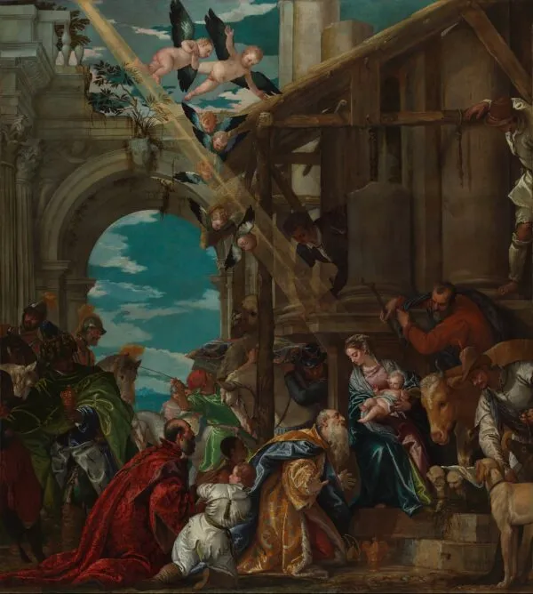 Adoration of the Magi (1573) by Paolo Veronese — original painting reproduced as a hand-painted oil on canvas