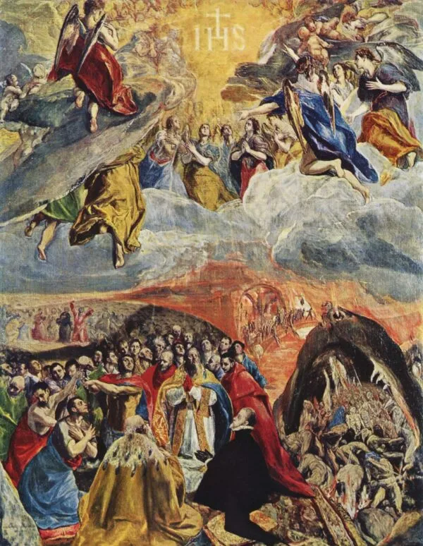 Adoration of the name of Jesus (1577) by El Greco — original painting reproduced as a hand-painted oil on canvas