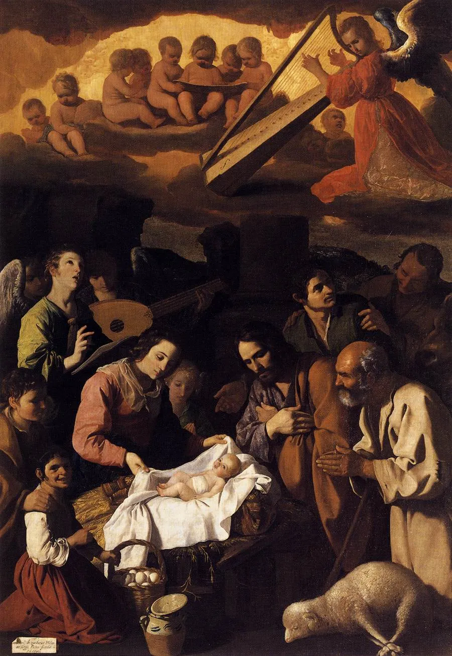 Adoration of the Shepherds (1638) by Francisco de Zurbarán — original painting reproduced as a hand-painted oil on canvas