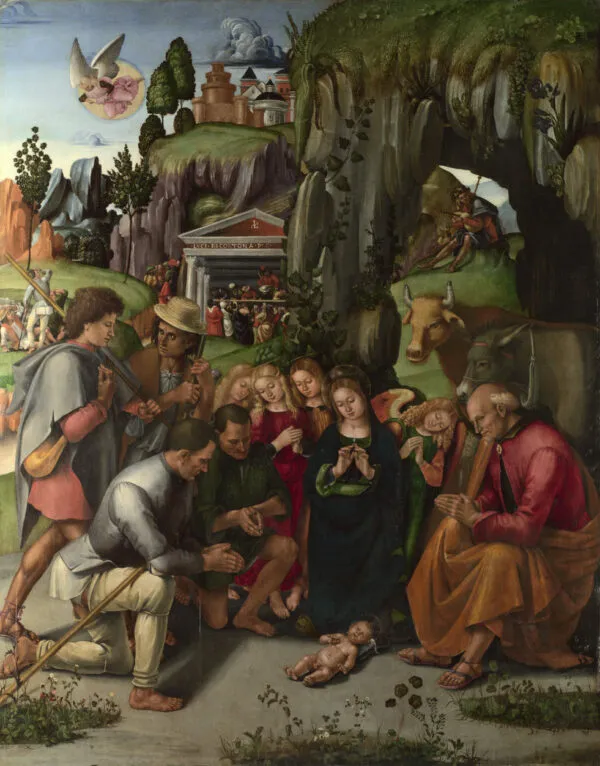 Adoration of the Shepherds (1496) by Luca Signorelli — original painting reproduced as a hand-painted oil on canvas