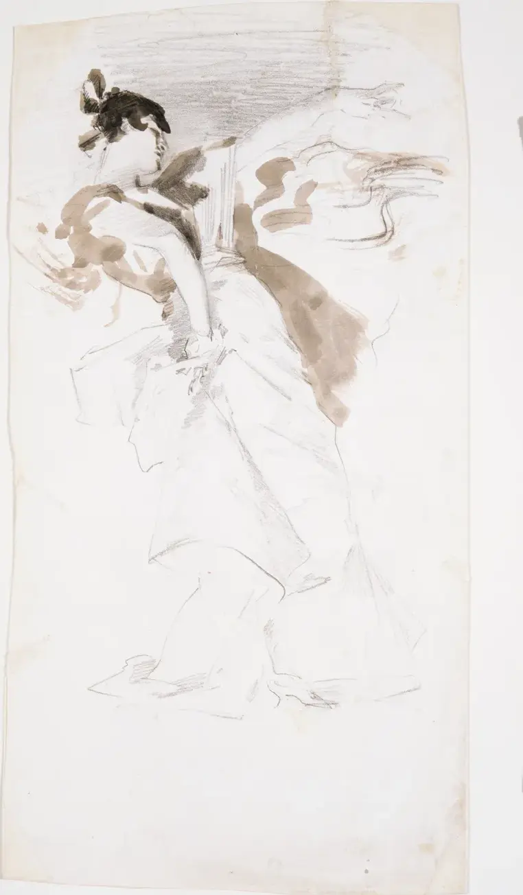 After "El-Jaleo" (1882) by John Singer Sargent — original watercolour reproduced as a hand-painted oil on canvas