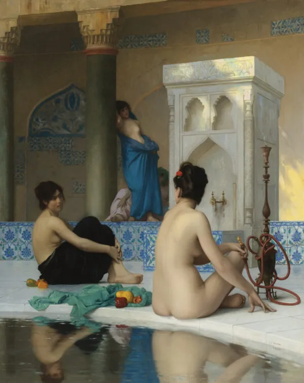 After the Bath (1870) by Jean-Léon Gérôme — original painting reproduced as a hand-painted oil on canvas