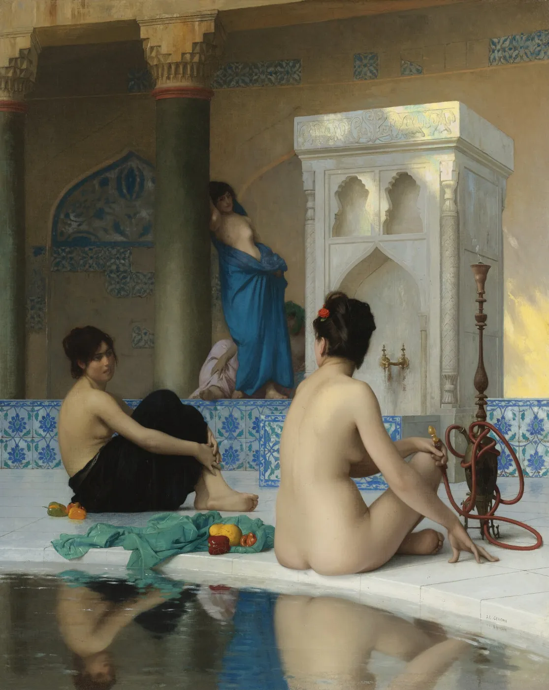 After the Bath (1870) by Jean-Léon Gérôme — original painting reproduced as a hand-painted oil on canvas