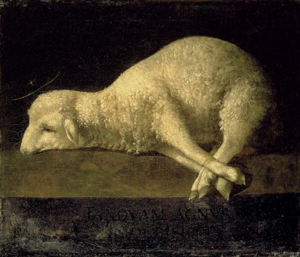 Agnus Dei (1639) (1639) by Francisco de Zurbarán — original painting reproduced as a hand-painted oil on canvas