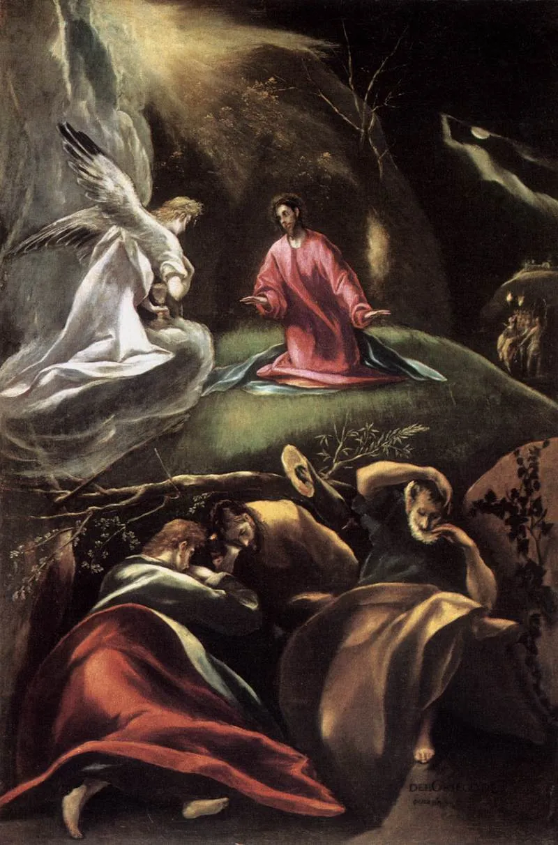 Agony in the Garden (1607) by El Greco — original painting reproduced as a hand-painted oil on canvas