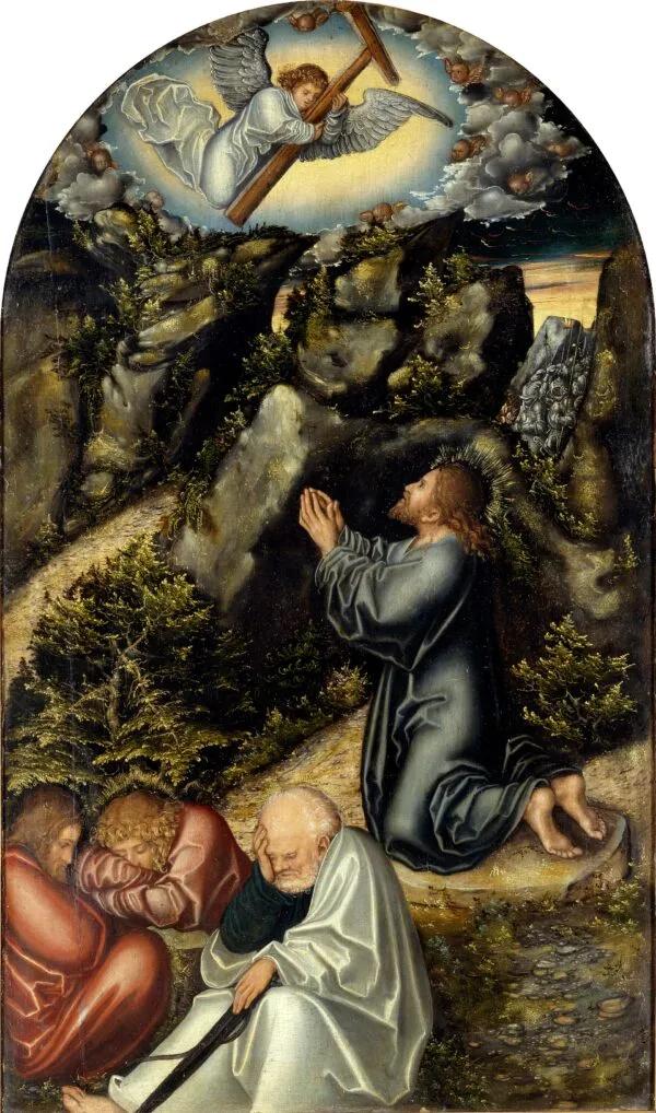 Agony in the Garden (1520) by Lucas Cranach the Elder — original painting reproduced as a hand-painted oil on canvas