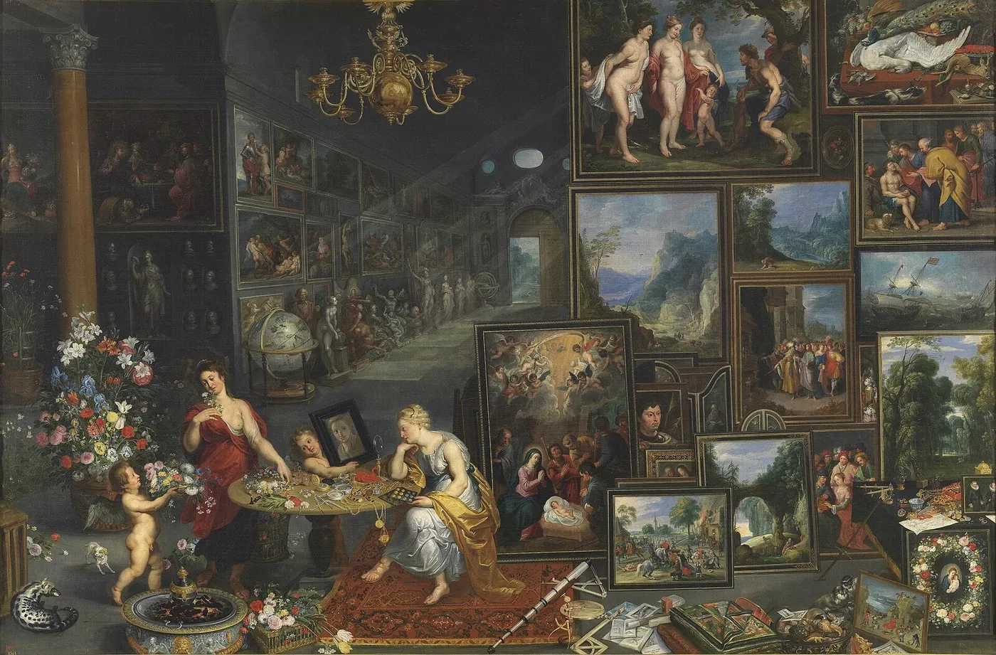 Allegory of Sight and Smell (1620) by Jan Brueghel the Elder — original painting reproduced as a hand-painted oil on canvas