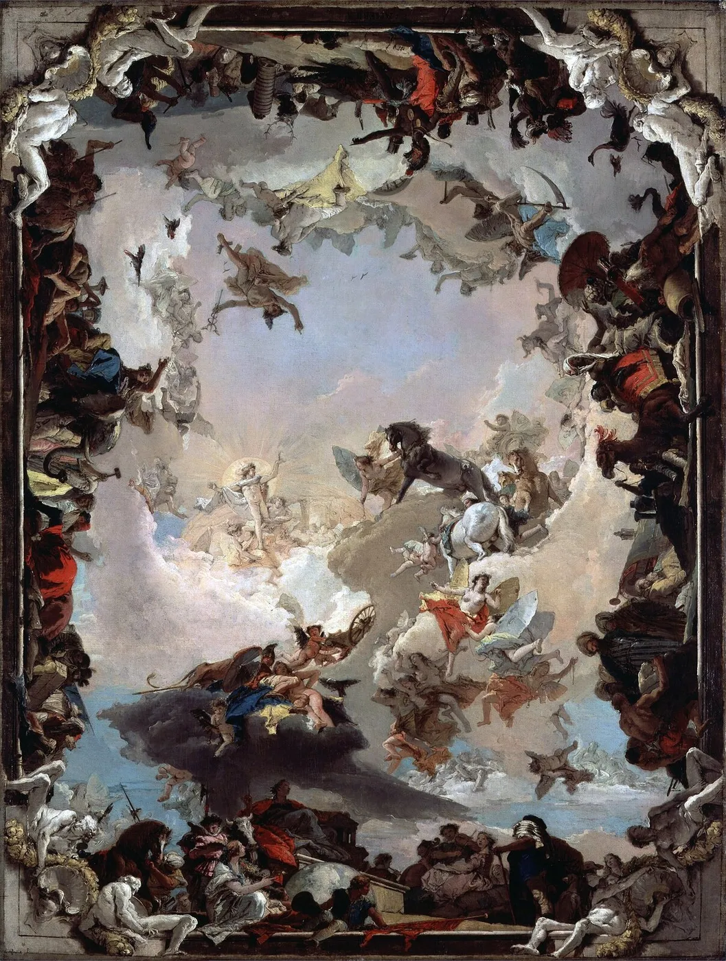 Allegory of the Planets and Continents (1752) by Giovanni Battista Tiepolo — original painting reproduced as a hand-painted oil on canvas