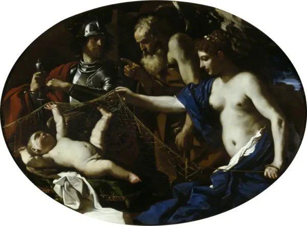 An Allegory with Venus, Mars, Cupid and Time (1625) by Guercino — original painting reproduced as a hand-painted oil on canvas