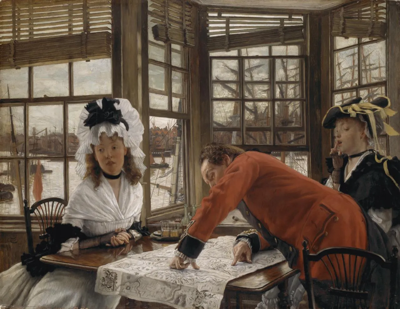 An interesting story (1872) by James Tissot — original painting reproduced as a hand-painted oil on canvas