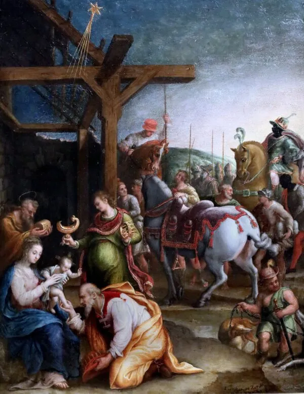 Anbetung der Könige (1590) by Lavinia Fontana — original painting reproduced as a hand-painted oil on canvas