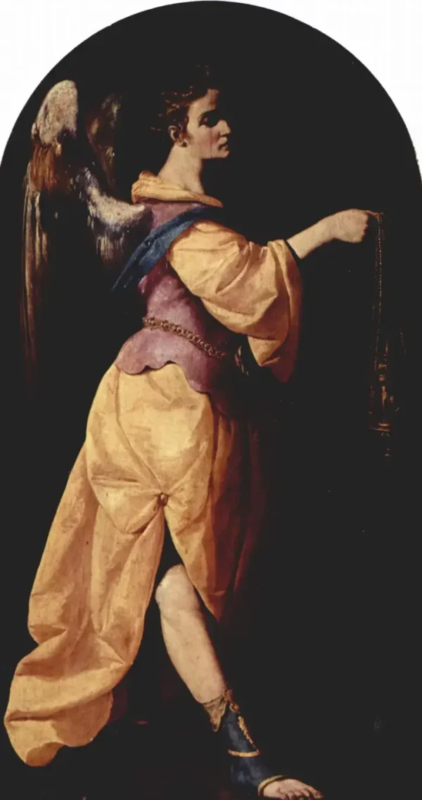 Angel Carrying a Thurible (1638) by Francisco de Zurbarán — original painting reproduced as a hand-painted oil on canvas