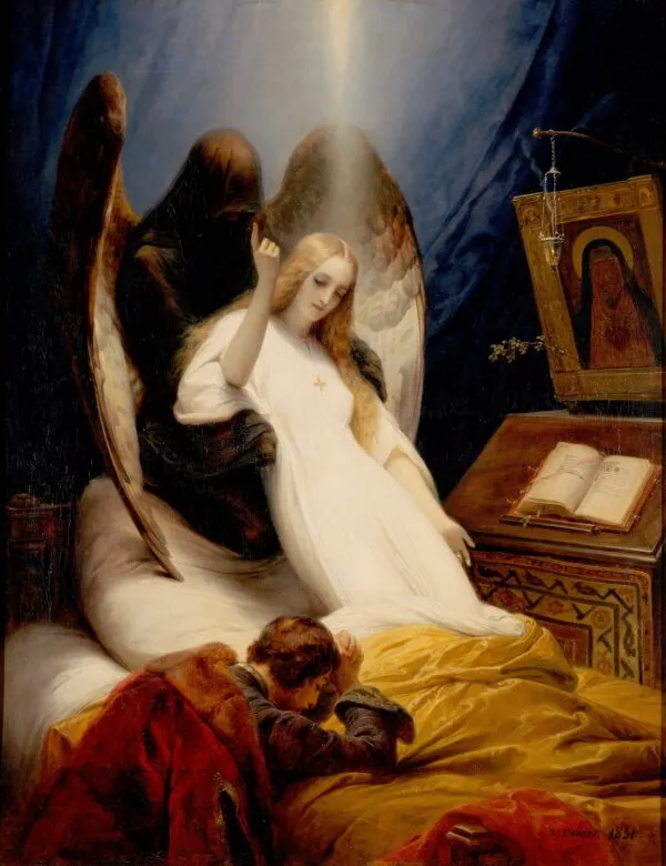 Angel of the Death (1851) by Horace Vernet — original painting reproduced as a hand-painted oil on canvas