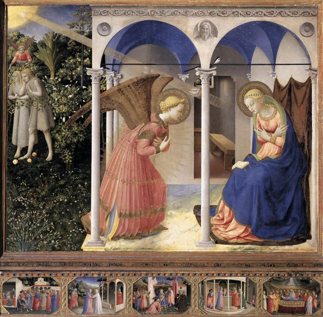 Annunciation (1420) by Fra Angelico — original painting reproduced as a hand-painted oil on canvas