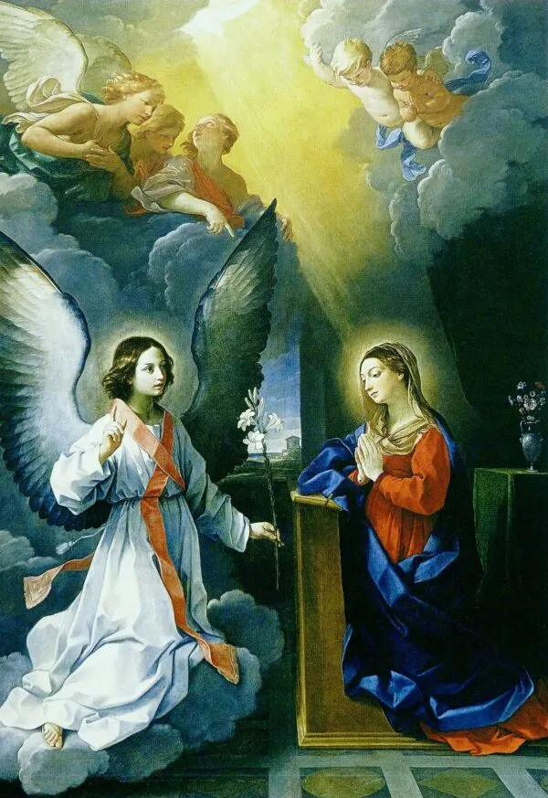 Annunciation (1629) by Guido Reni — original painting reproduced as a hand-painted oil on canvas