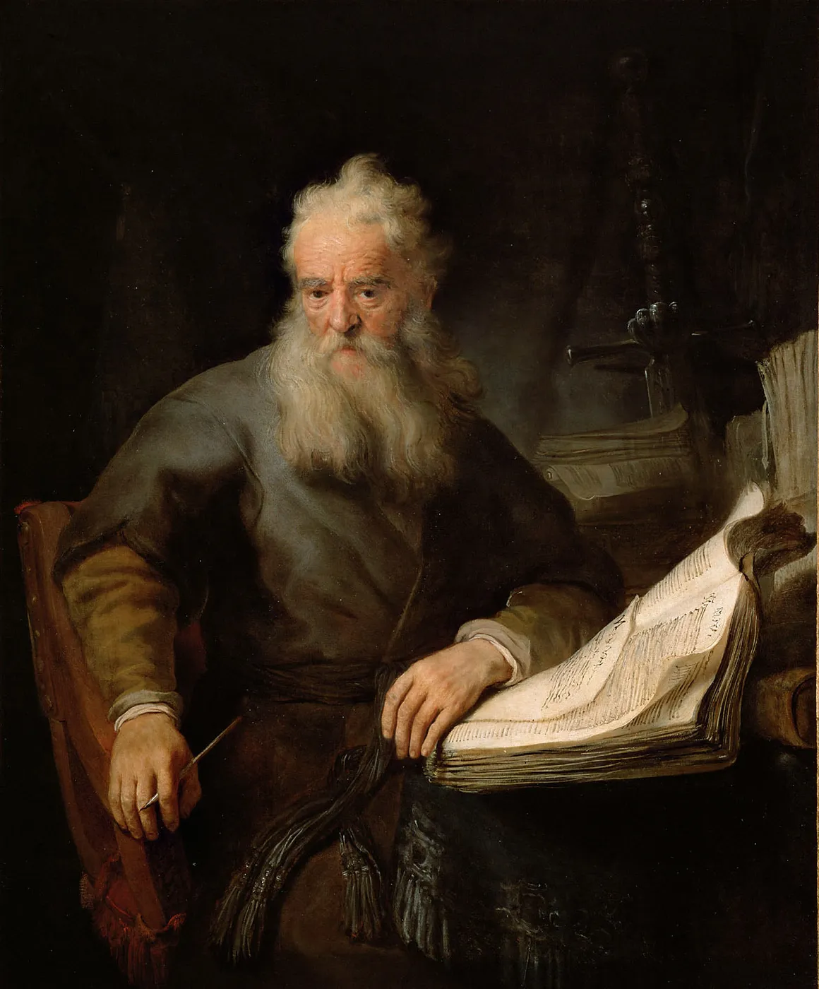 Apostle Paul (1633) by Rembrandt — original painting reproduced as a hand-painted oil on canvas