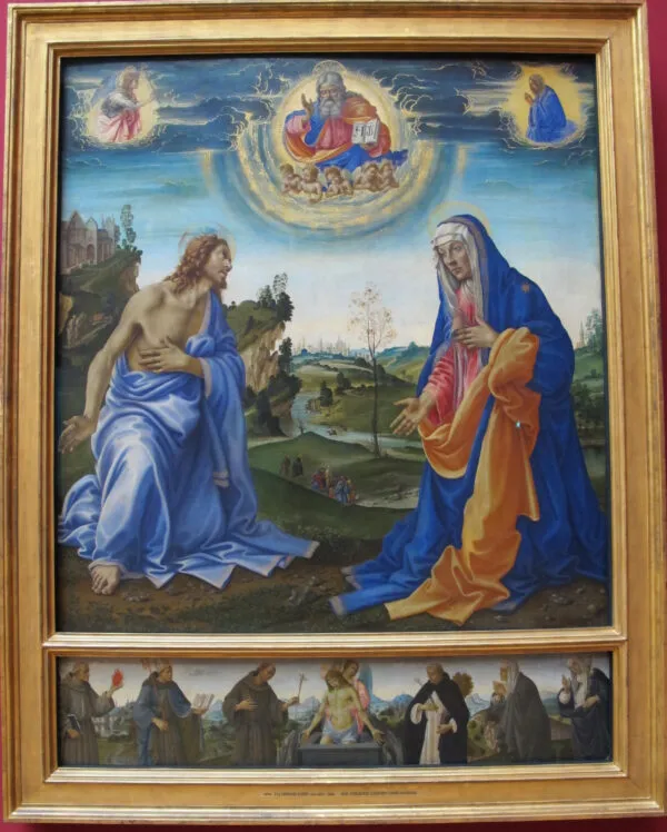 Apparition of Christ to the Virgin (1493) by Filippino Lippi — original painting reproduced as a hand-painted oil on canvas