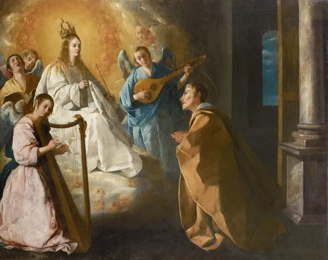 Appearance of the Virgin to Saint Peter Nolasco (1629) by Francisco de Zurbarán — original painting reproduced as a hand-painted oil on canvas
