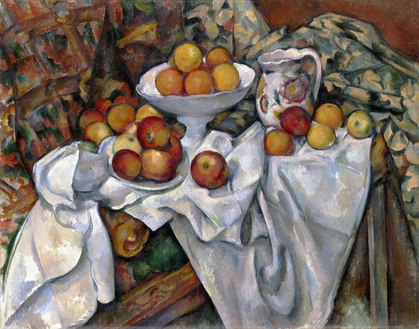 Apples and Oranges (1899) by Paul Cézanne — original painting reproduced as a hand-painted oil on canvas