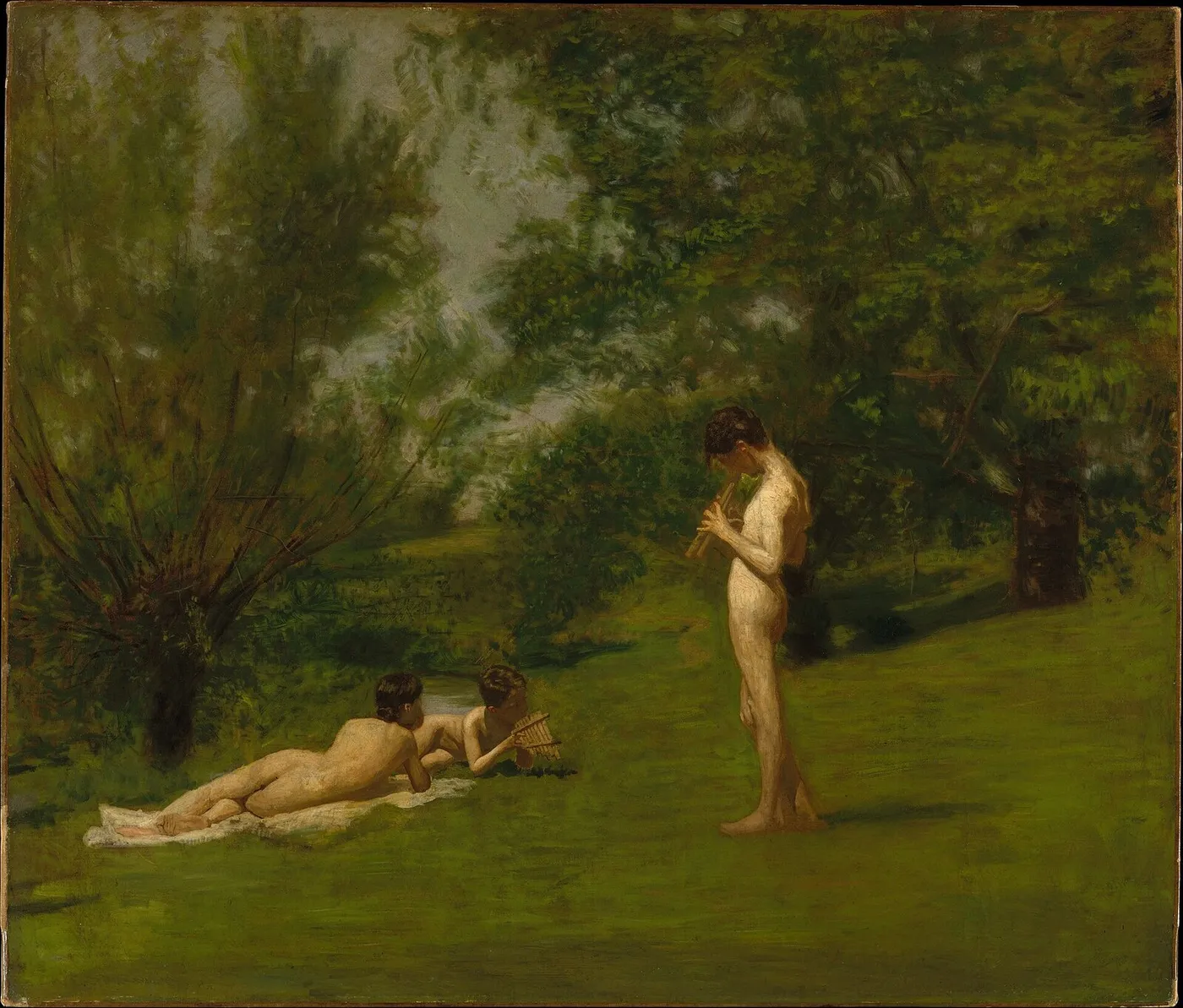 Arcadia (1883) by Thomas Eakins — original painting reproduced as a hand-painted oil on canvas