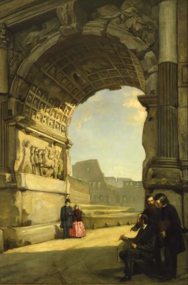 Arch of Titus (1850) by Frederic Edwin Church — original painting reproduced as a hand-painted oil on canvas