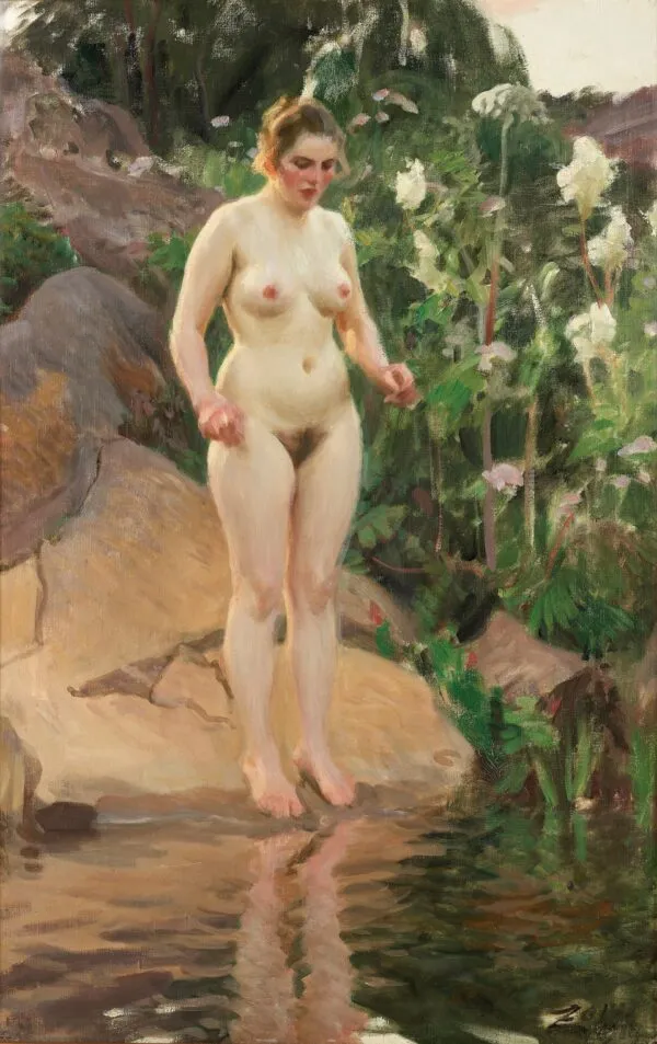 Archipelago flower (1916) by Anders Zorn — original painting reproduced as a hand-painted oil on canvas