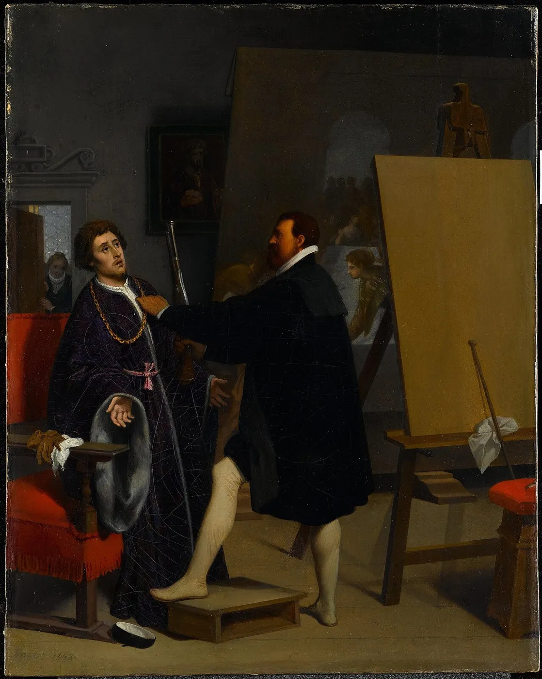 Aretino in the Studio of Tintoretto — Jean-Auguste-Dominique Ingres