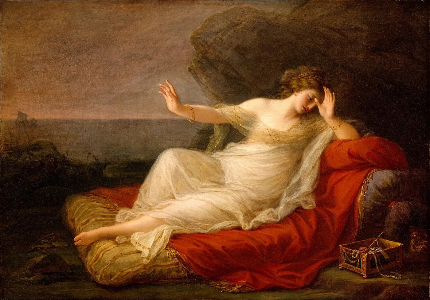 Ariadne Abandoned by Theseus (1774) by Angelica Kauffmann — original painting reproduced as a hand-painted oil on canvas