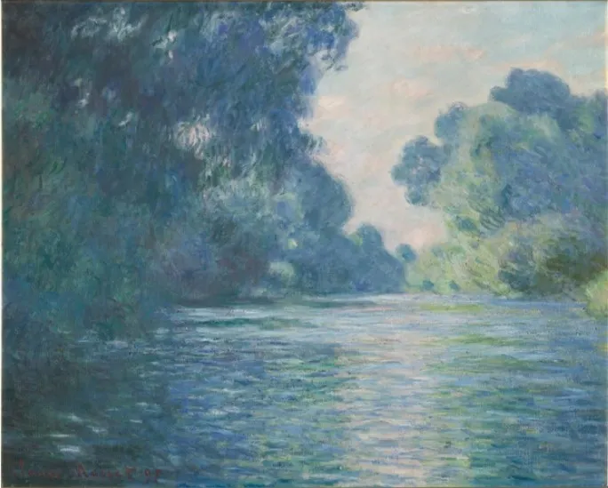 Arm of the Seine near Giverny (1897) by Claude Monet — original painting reproduced as a hand-painted oil on canvas