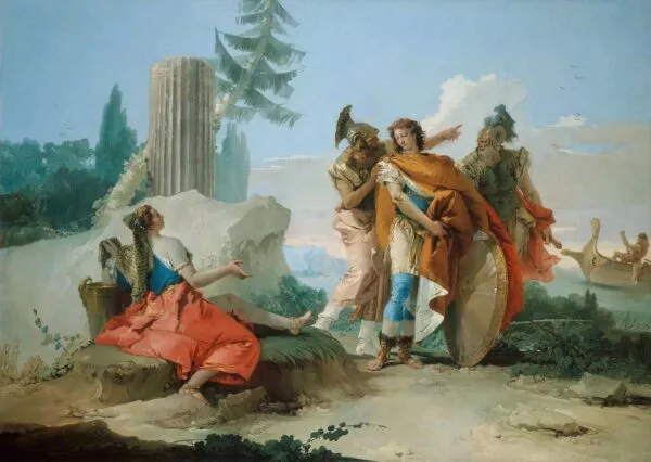 Armida Abandoned by Rinaldo (1743) by Giovanni Battista Tiepolo — original painting reproduced as a hand-painted oil on canvas