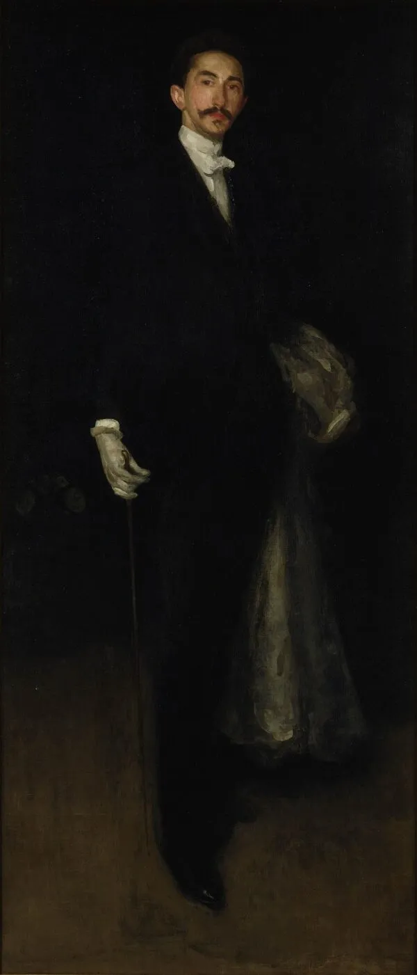 Arrangement in Black and Gold: Comte Robert de Montesquiou-Fezensac (1891) by James McNeill Whistler — original painting reproduced as a hand-painted oil on canvas