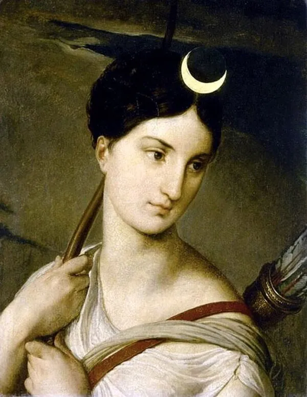 Artemide (1850) by Francesco Hayez — original painting reproduced as a hand-painted oil on canvas