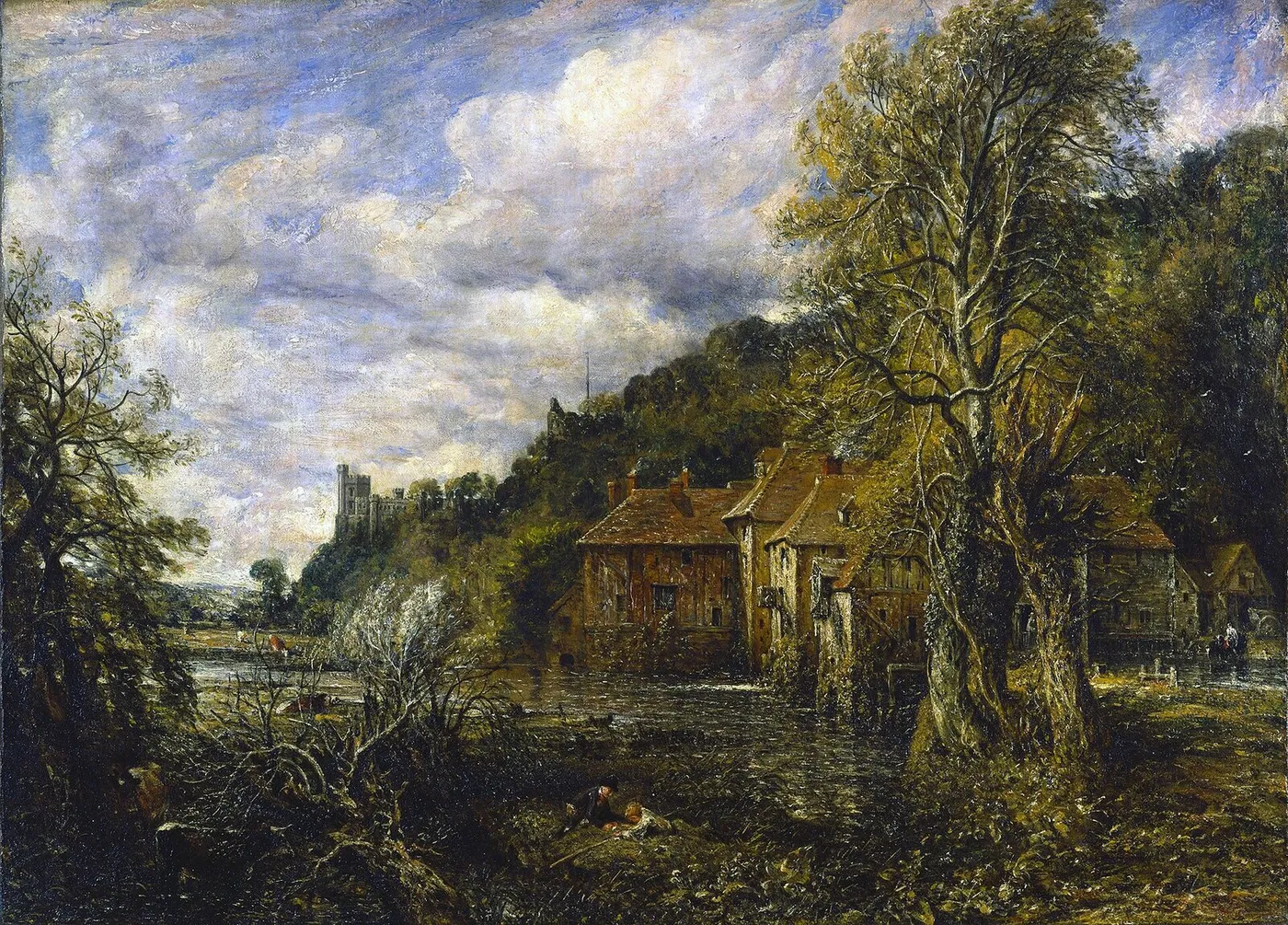 Arundel Mill and Castle (1837) by John Constable — original painting reproduced as a hand-painted oil on canvas