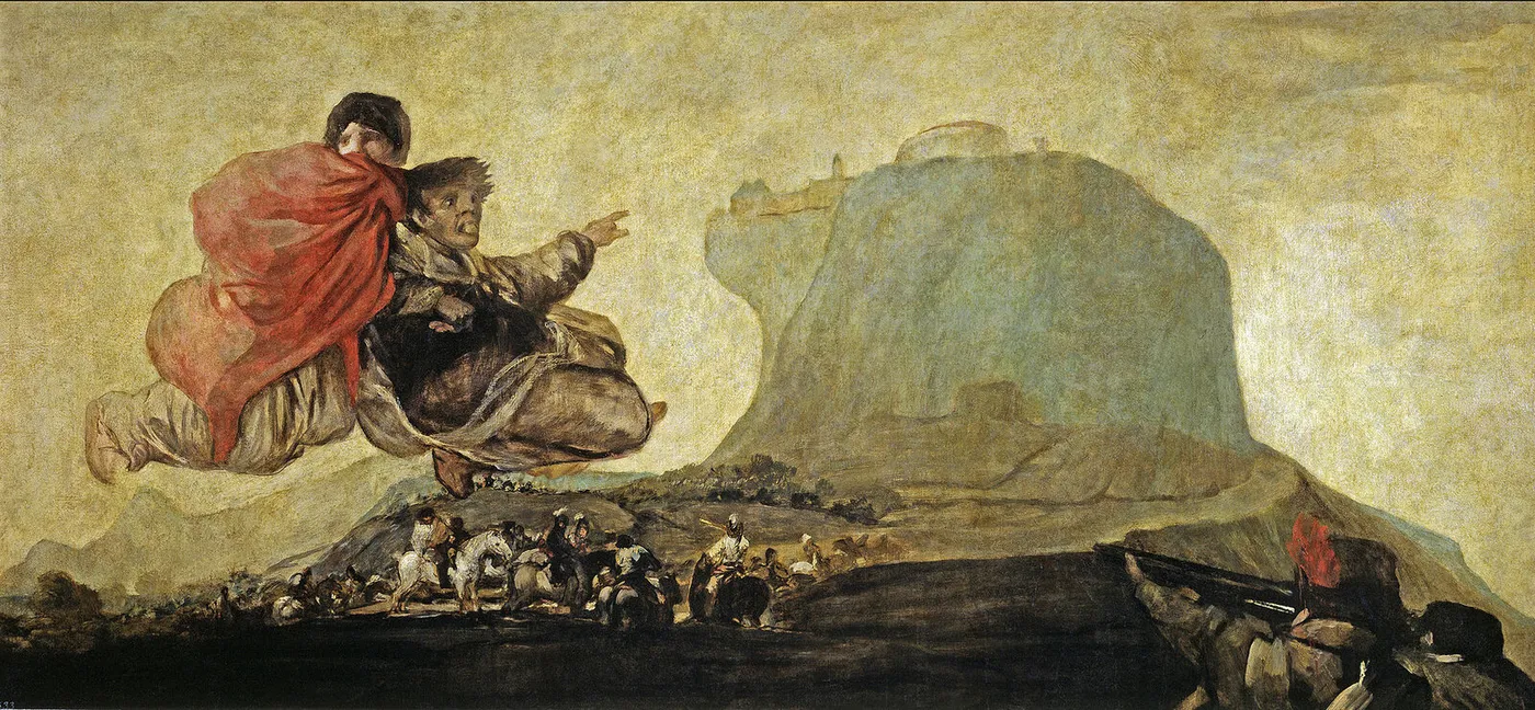 Asmodea (1819) by Francisco Goya — original painting reproduced as a hand-painted oil on canvas