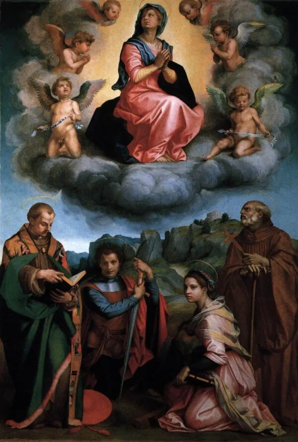 Assumption of the Virgin (1530) by Andrea del Sarto — original painting reproduced as a hand-painted oil on canvas