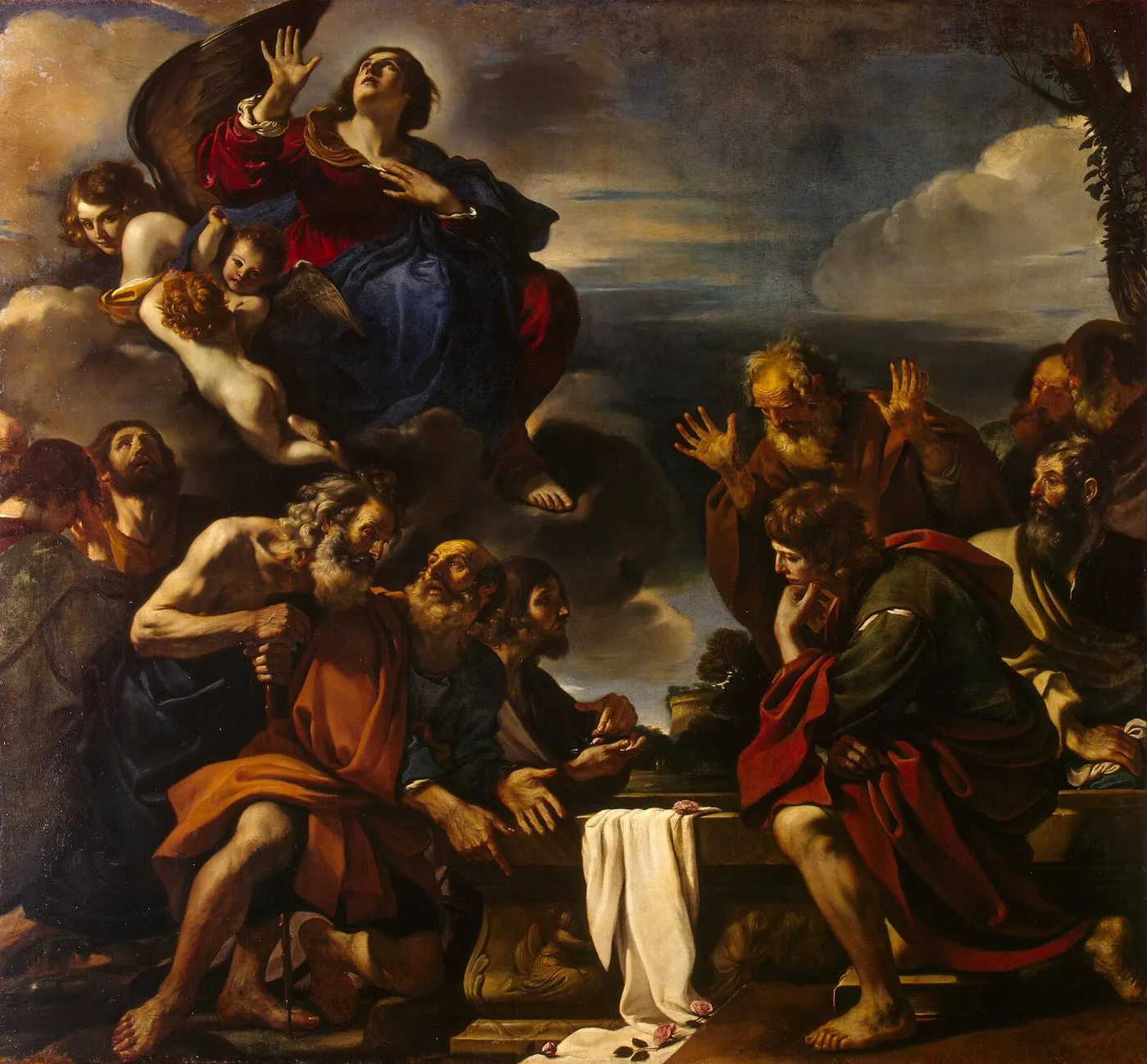 Assumption of the Virgin Mary (1623) by Guercino — original painting reproduced as a hand-painted oil on canvas